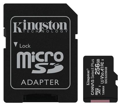 Canvas Select Plus microSDXC 256GB Class 10 U3 V30 A1 UHS-I με αντάπτορα Kingston από το e-shop