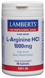 L-Arginine HCl 1000mg 90 ταμπλέτες Lamberts