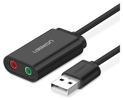 US205 Εξωτερική USB Κάρτα Ήχου 2.0 Μαύρο Ugreen από το e-shop